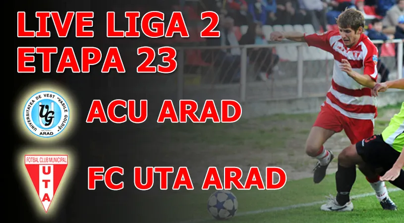 Remiză albă în derby-ul Aradului!** ACU - FC UTA 0-0