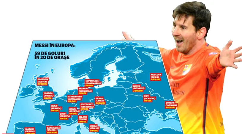 Messi e gol-trotter!** Goluri în 20 de orașe din Europa pentru starul Barcelonei