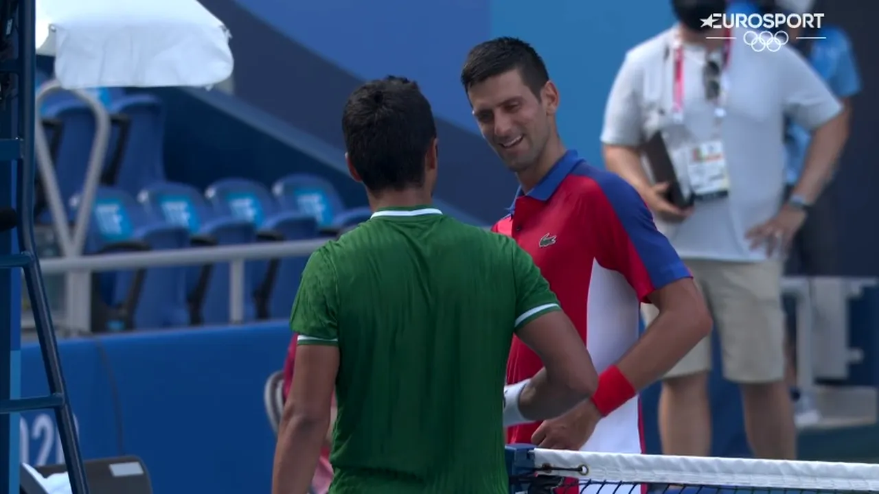 Moment genial la finalul meciului disputat de Novak Djokovic la Jocurile Olimpice! Cum a reacționat sârbul când adversarul i-a cerut tricoul | VIDEO
