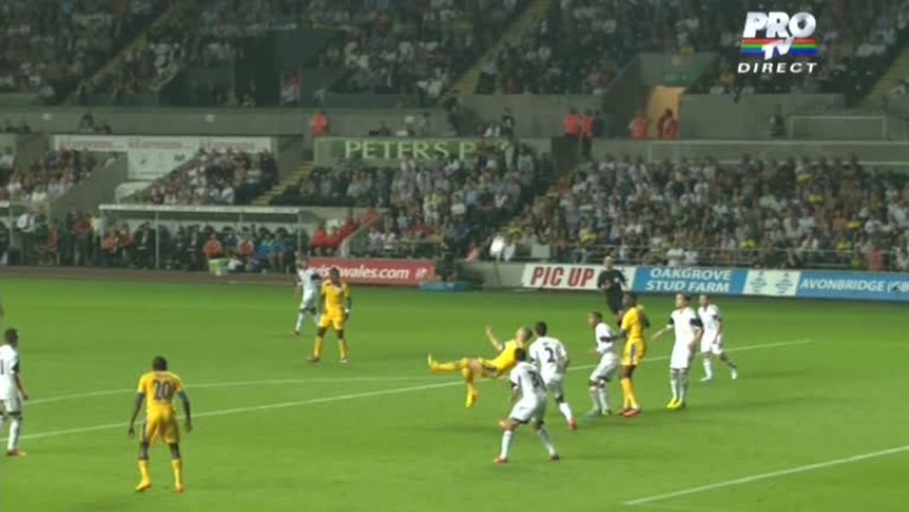 Cântec de lebădă! Swansea - Petrolul 5-1! Grozav a marcat din "foarfecă" cel mai frumos gol al meciului 