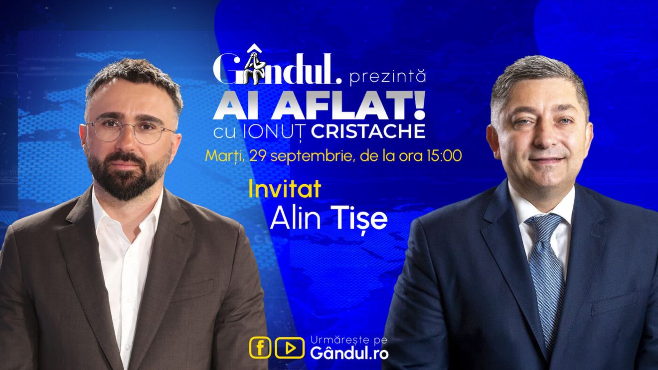 „Ai Aflat! cu Ionuț Cristache” începe marți, 29 septembrie, de la ora 15.00, pe Gândul. Invitat: Alin Tişe