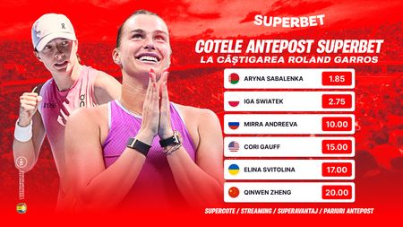 Superstarurile din WTA, gata de bătălia decisivă! Fazele finale de la Roland Garros, live pe Superbet. ADVERTORIAL