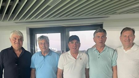 Imaginea serii de la România U19 - Danemarca U19 3-0: Gică Hagi, Mircea Lucescu, Ioan Andone şi Ionuț Lupescu au văzut triumful categoric