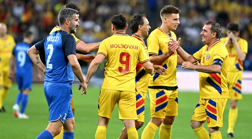 🚨 Meciul de retragere Generația de Aur – Restul Lumii 3-2! Show total pe Arena Națională: Panduru, Hagi și Gâlcă au marcat pentru „tricolori”. VIDEO