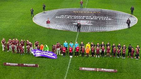 Gest special al fotbaliștilor lui Dan Șucu înainte de meciul Rapid - Csikszereda. Cu ce mesaj au intrat giuleștenii pe teren