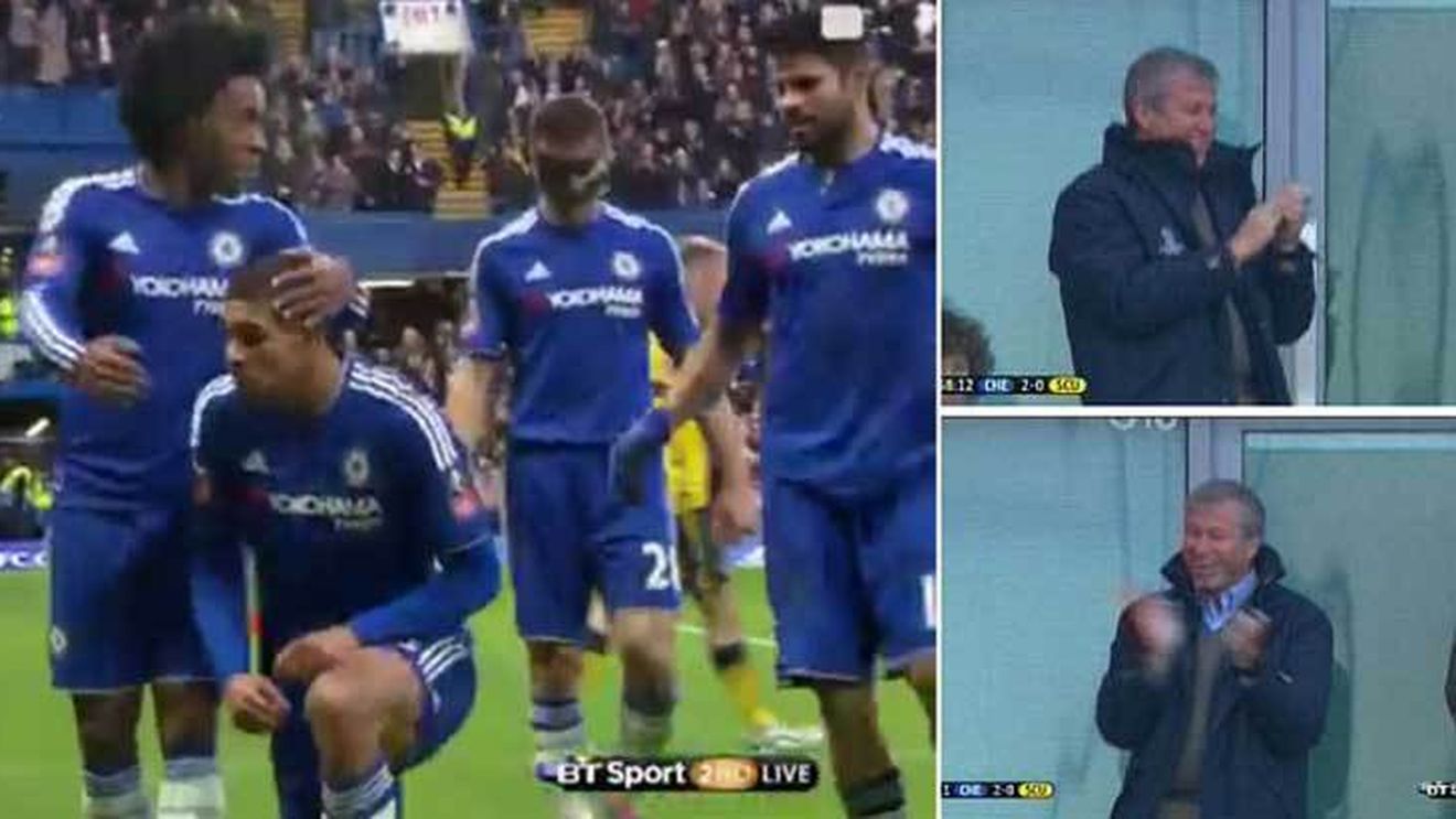Abramovich zâmbește din nou, după ce a scăpat de Mourinho! VIDEO | Cum a "sărbătorit" miliardarul rus primul gol marcat la seniori de unul dintre cei mai promițători puști de la Chelsea