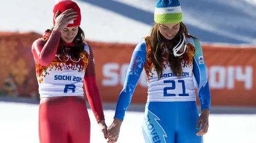 Dominique Gisin și Tina Maze, al optulea caz de egalitate pentru aur la JO de iarnă