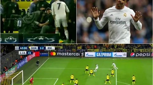 VIDEO | Imagini unice cu Ronaldo! În loc să meargă la vestiare, starul Realului a țâșnit spre un cameraman la pauza meciului de la Dortmund! Ce i-a cerut acestuia