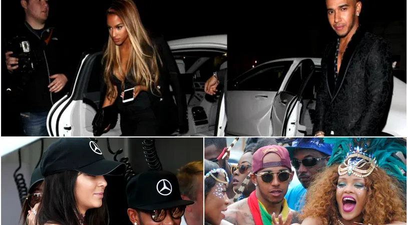 Combinația perfectă între viața de noapte și performanța în sport: Lewis Hamilton e între Rihanna, Fanny și Kendall Jenner, dar câștigă tot în Formula 1