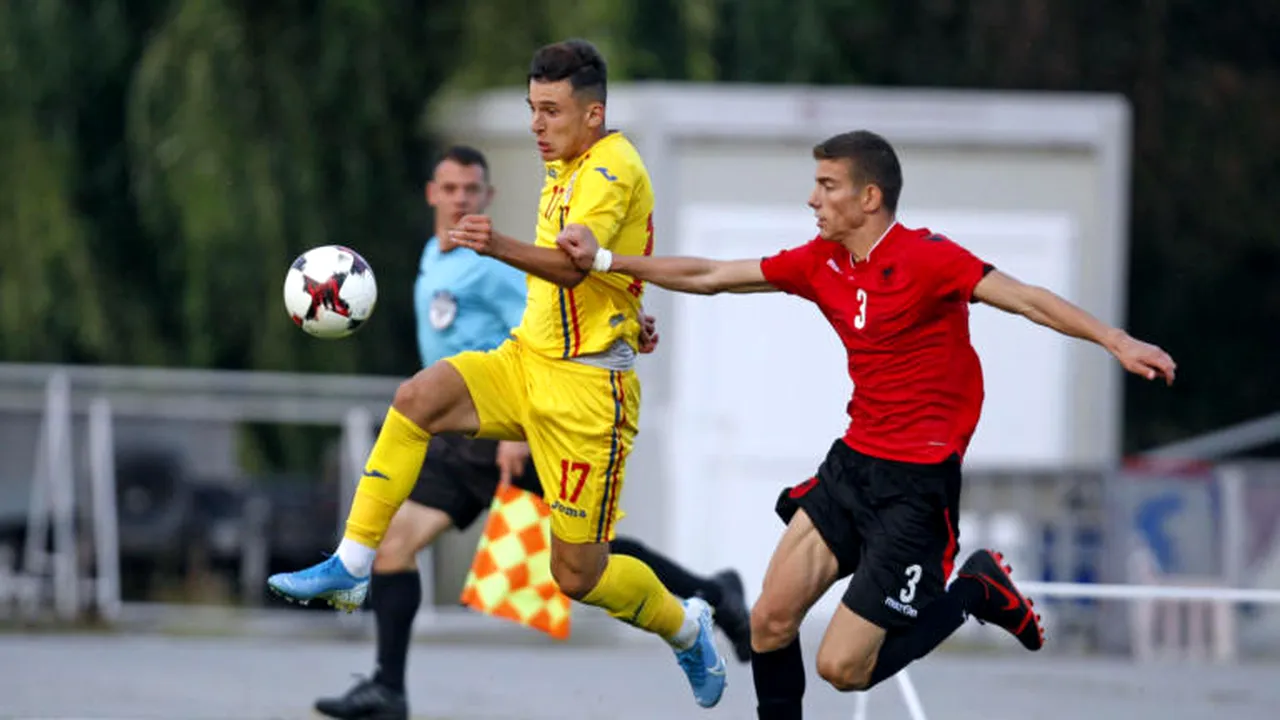 România U18 a umilit Albania într-un meci amical. Viitorul star al lui Hagi a făcut show. VIDEO