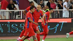 FCSB e numai una! Voyo a picat și mulți dintre abonați au ratat golul de 1-0 cu Drita al lui Juri Cisotti