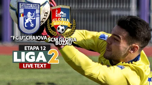 Liderul nu mai câștigă! ”FC U” Craiova remizează și cu SCM Gloria Buzău și ratează din nou șansa să se desprinsă și mai mult în fruntea Ligii 2