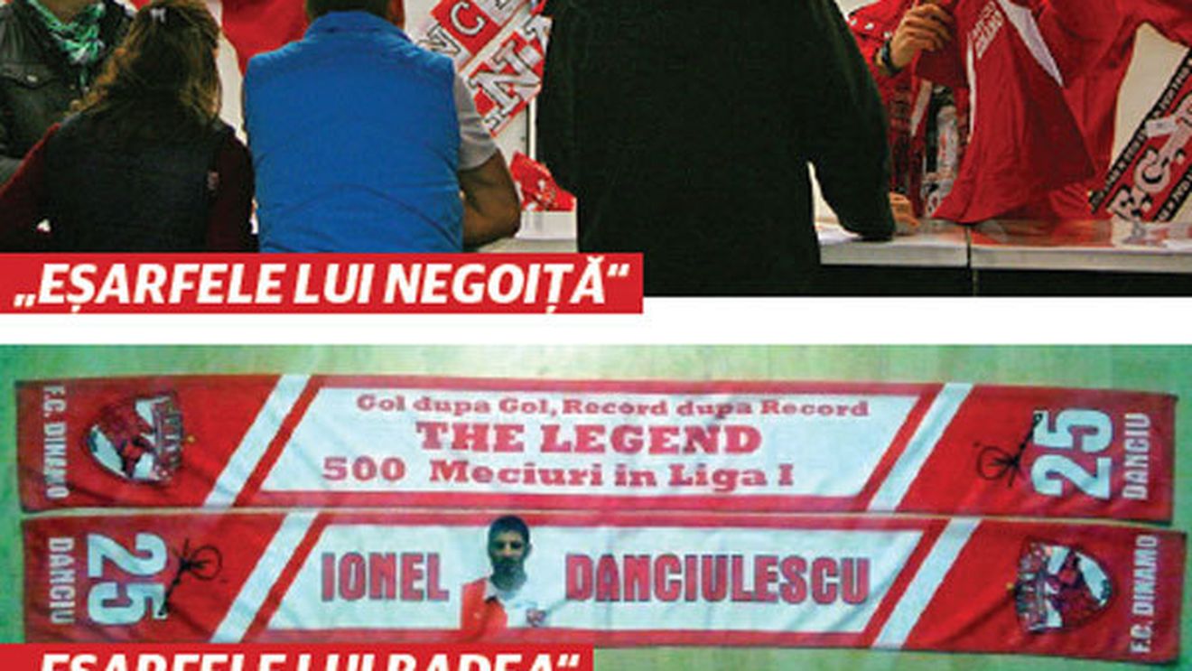 Fiecare cu eșarfa lui!** Negoiță și Badea au făcut fiecare câte un model de eșarfă "Dănciulescu 500"