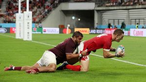 Georgia, principala adversară a României în ultimii ani în Rugby Europe Championship, a fost „taxată" cu șase eseuri de Țara Galilor, în meciul de debut la Cupa Mondială