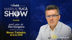 Marius Tucă Show începe miercuri,  21 octombrie, de la ora 19.00, live pe Gândul. Invitat: prof. univ. dr. Dan Dungaciu