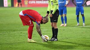 Fază controversată în Bistrița – FCSB. Campioana a primit penalty, deși Șut n-a fost faultat