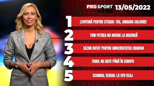 ProSport News | Lovitură pentru Steaua: TAS, singura salvare! Cele mai importante subiecte ale zilei | VIDEO