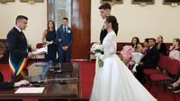 Imaginile momentului de la nunta lui Ștefan Târnovanu! Un fost jucător de la FCSB îi este naș