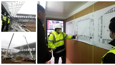 FOTO | Stadiul lucrărilor la noul stadion al Rapidului, la doar 55 la sută! Ministrul Attila Cseke a fost pe șantier și spune când ar putea fi finalizată arena din Giulești