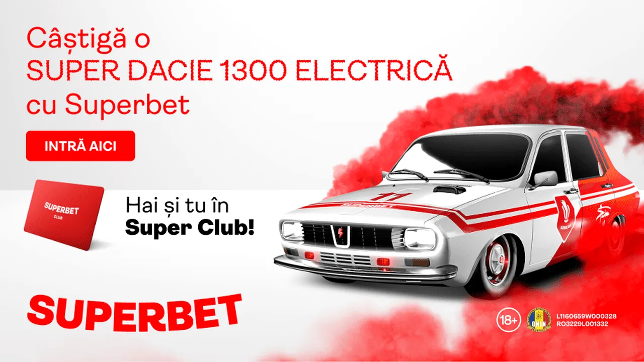 Start în cursa pentru noile premii SuperClub: Dacia 1300 electrică, plus 28 lingouri de aur