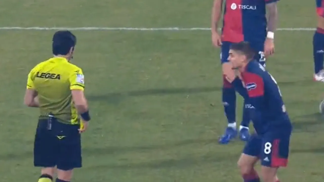 Răzvan Marin, eliminat în eșecul celor de Cagliari, 0-4 cu Udinese! Primul cartonaș roșu primit de român în acest sezon de Serie A