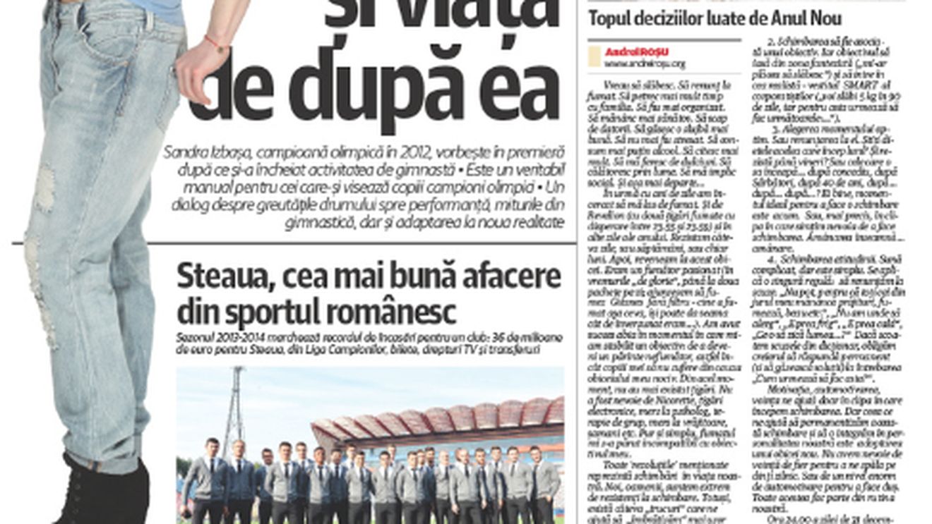 Sandra Izbașa, Andrei Roșu, Steaua și Jay-Z în numărul 2 al săptămânalului ProSport