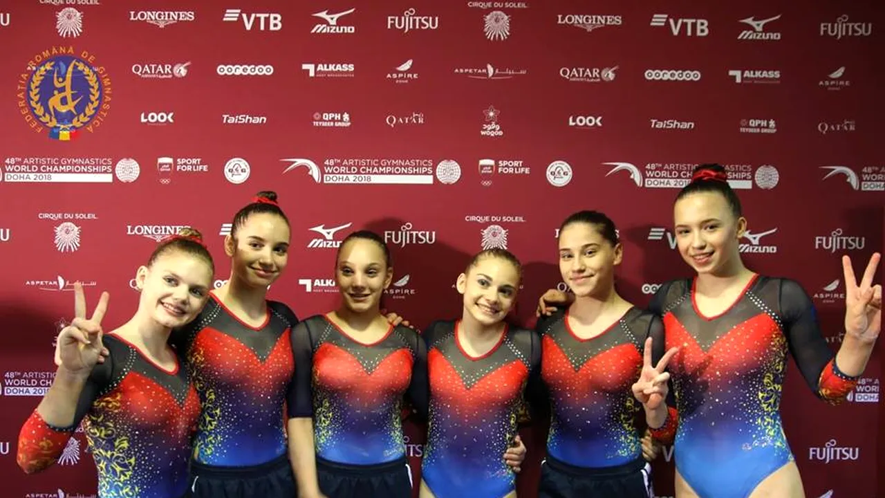 Un pas înainte. Echipa feminină de gimnastică a României, locul 13 în calificările Mondialului de la Doha. Fetele și-au asigurat prezența la CM 2019 și păstrează șanse pentru JO Tokio 2020