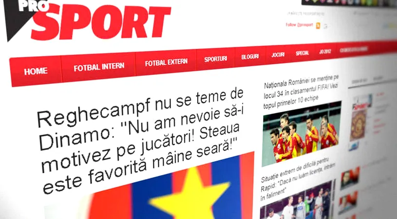Noul www.prosport.ro: mai mare, mai curat, mai ușor de citit

