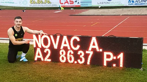 Rezultat de top european la Meetingul atletic de la Nembro. Alexandru Novac a spulberat recordul național la aruncarea suliței: 86,37 metri