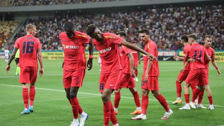 Malcom Edjouma duce scorul la 2-0 pentru FCSB, în meciul cu Saburtalo, după o fază extraordinară reușită de Ianis Stoica și Tavi Popescu