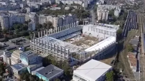 Stadionul din Giulești arată din ce în ce mai bine! Imagini fabuloase, realizate din dronă, cu noua arenă pe care va juca formația alb-vișinie | VIDEO