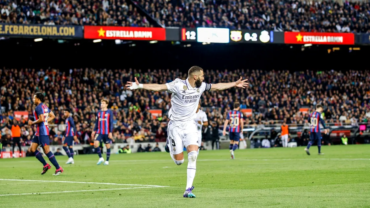 Barcelona - Real Madrid 0-4, în returul semifinalei din Cupa Regelui | Benzema a pus stăpânire pe Camp Nou și a reușit un „hattrick” istoric! | VIDEO