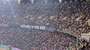 „Cei patru călăreți ai Apocalipsei” au urcat în tribunele peluzei roș-albastre în FCSB – Lyon. Imagini cu scenografia memorabilă, inspirată din Noul Testament
