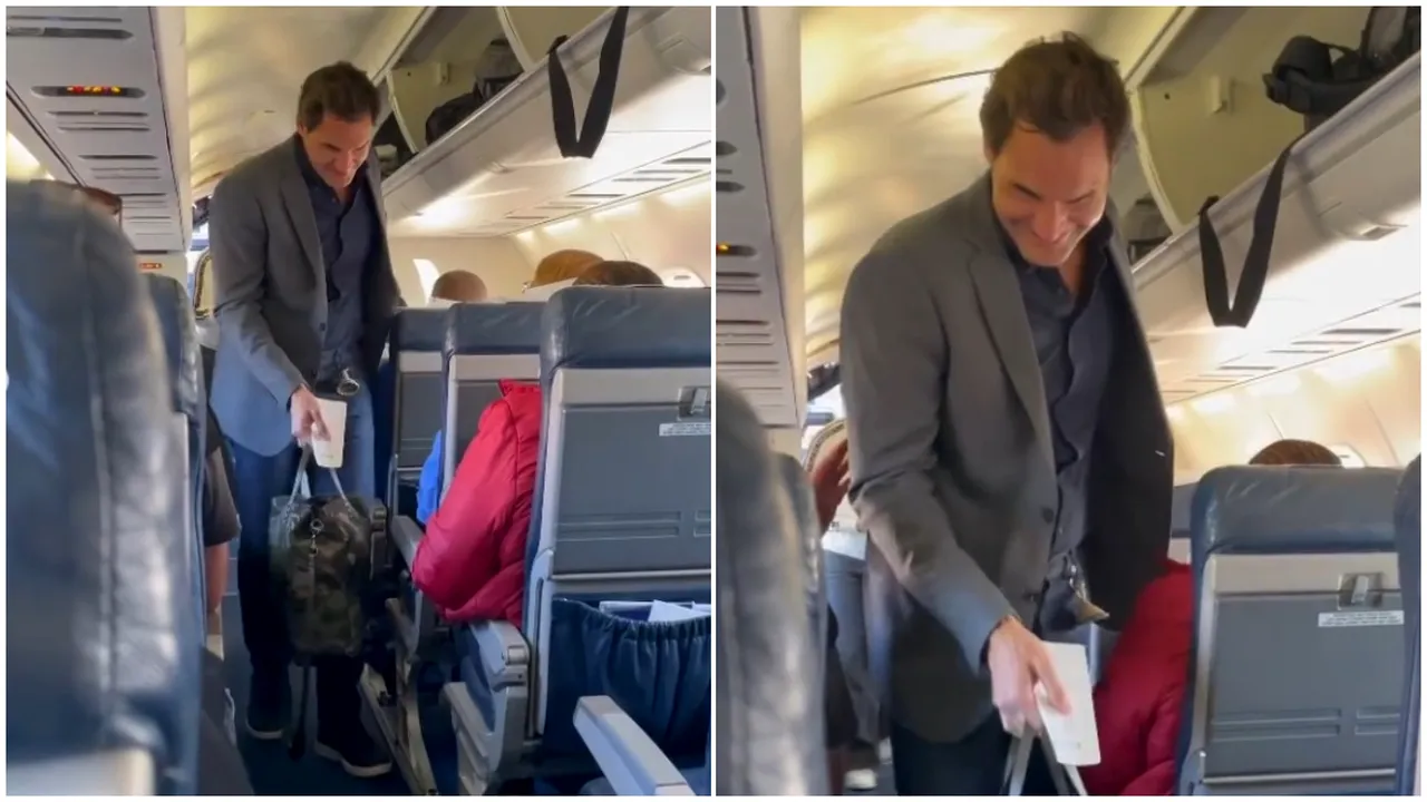 Ce a putut face Roger Federer în avion, înaintea venirii în România! Maestrul elvețian, așa cum nu a mai fost văzut: a zburat la clasa economic | VIDEO