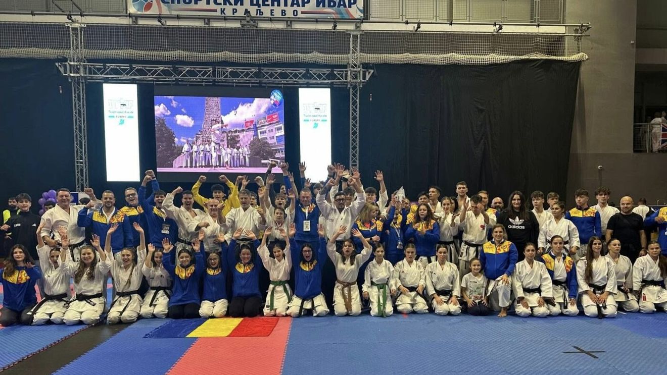 Tricolorii au dat lovitura la Europene! România a cucerit 45 de medalii la Campionatele Europene de Karate Tradițional din Serbia și a ocupat locul întâi în clasamentul pe națiuni