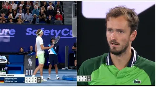 Tensiuni incredibile în a doua semifinală de la Australian Open! Alexander Zverev l-a atacat verbal pe Daniil Medvedev: „Se dă în spectacol”. VIDEO