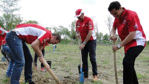 FOTO Dinamo eco!** "Câinii" au plantat copaci la Bragadiru
