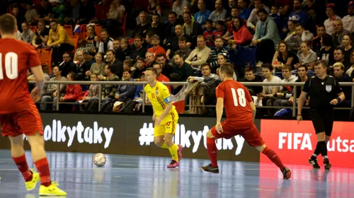 Înfrângere dureroasă la futsal pentru România. 0-4 cu Cehia, însă mai avem șanse pentru Cupa Mondială