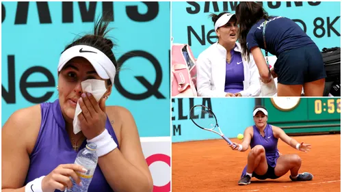 Momente de coșmar pentru Bianca Andreescu la Madrid! Sportivei i-a curs sânge din nas și a fost nevoie de intervenția medicului | FOTO EXCLUSIV