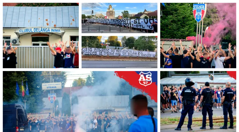 VIDEO | Steaua începe noul sezon de Liga 2 tot fără drept de promovare, suporterii au protestat la sediul MApN și al CSA Steaua. Mesaje dure pentru Dîncu și Bichir. ”Treceți la treabă sau vă mutăm în Ghencea 22”