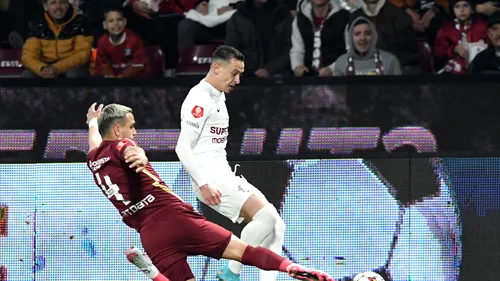 Valentin Costache i-a făcut pe spectatori să râdă, în CFR Cluj - Rapid! Execuția hilară a atacantului giuleștenilor | FOTO