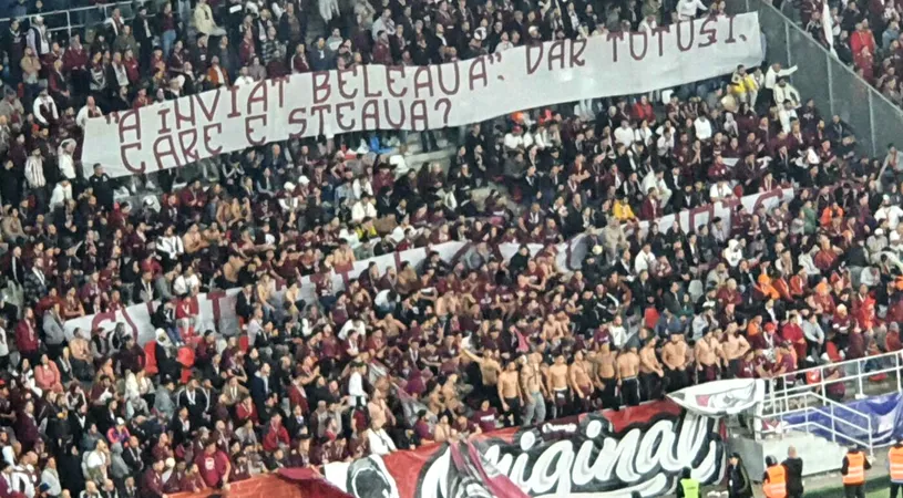 Duelul ultrașilor în CSA Steaua - Rapid! Ce bannere au afișat cele două galerii la meciul din Cupa României Betano | GALERIE FOTO