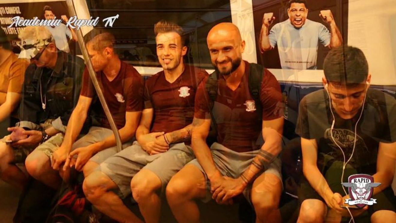 VIDEO | Cum s-au deplasat jucătorii rapidiști cu metroul până în "Ștefan cel Mare" pentru finala Cupei! Daniel Niculae, Maftei și Voicu au condus coloana