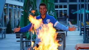 Mutu, gata să treacă și prin foc pentru titlul cu Petrolul. FOTO: "Lupii" au petrecut la peste 1000 de metri altitudine