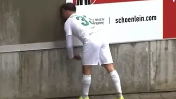 Momente de groază în Germania! Un fotbalist s-a izbit de un zid și a leșinat sub privirile coechipierilor | VIDEO