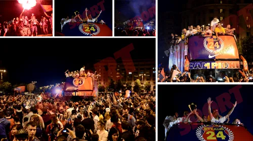 FOTO: Campionii și-au consumat bucuria! Cea mai tare petrecere de titlu din România: mii de fani și focuri de artificii la „Constituției”
