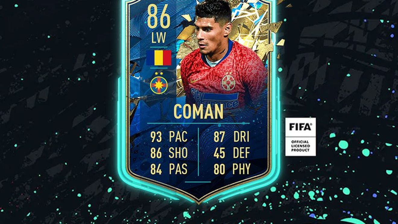 Florinel Coman, singurul român inclus în cel mai tare eveniment din FIFA 20! Jucătorul de la FCSB a primit un card ofensiv senzațional