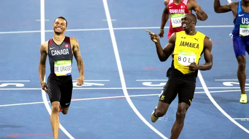 JO 2016 | „One man show” Bolt a oferit faza Jocurilor Olimpice, alături de canadianul De Grasse: „Am rămas fără cuvinte” | VIDEO