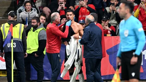 Momente de groază trăite de Cristiano Ronaldo. Portughezul a fost umplut de sânge și a avut nevoie de îngrijiri medicale