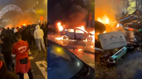 Incidente grave după Belgia – Maroc 0-2! Fanii marocani au făcut haos pe străzile din Bruxelles. „Poliția se comportă de parcă e un asediu. Putem să anulăm Campionatul Mondial?” | VIDEO